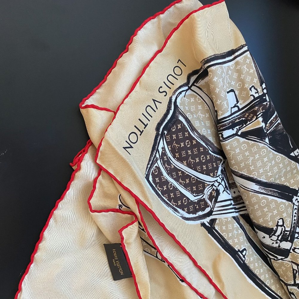 Louis Vuitton Carre Trunk Silk Scarf Marron M7398